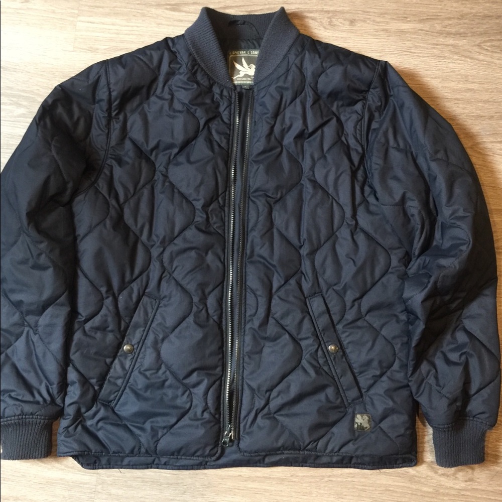 I. Spiewak & Sons Navy Blue Bomber Jacket L